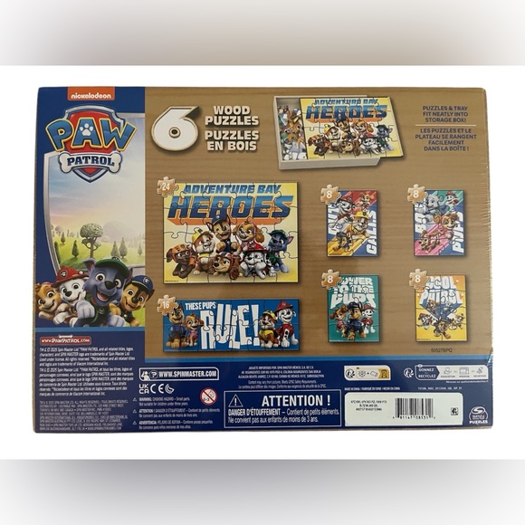 Paw Patrol 6 Wooden Puzzles Set - Picture 2 of 2
